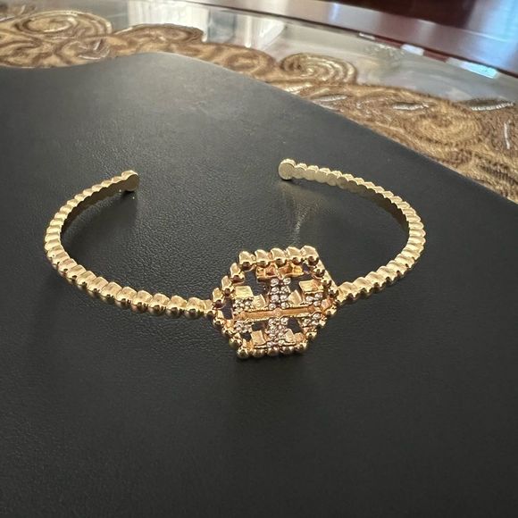 Tory Burch Jewelry Tory Burch Hexagon Paved Cuff Bracelet Poshmark